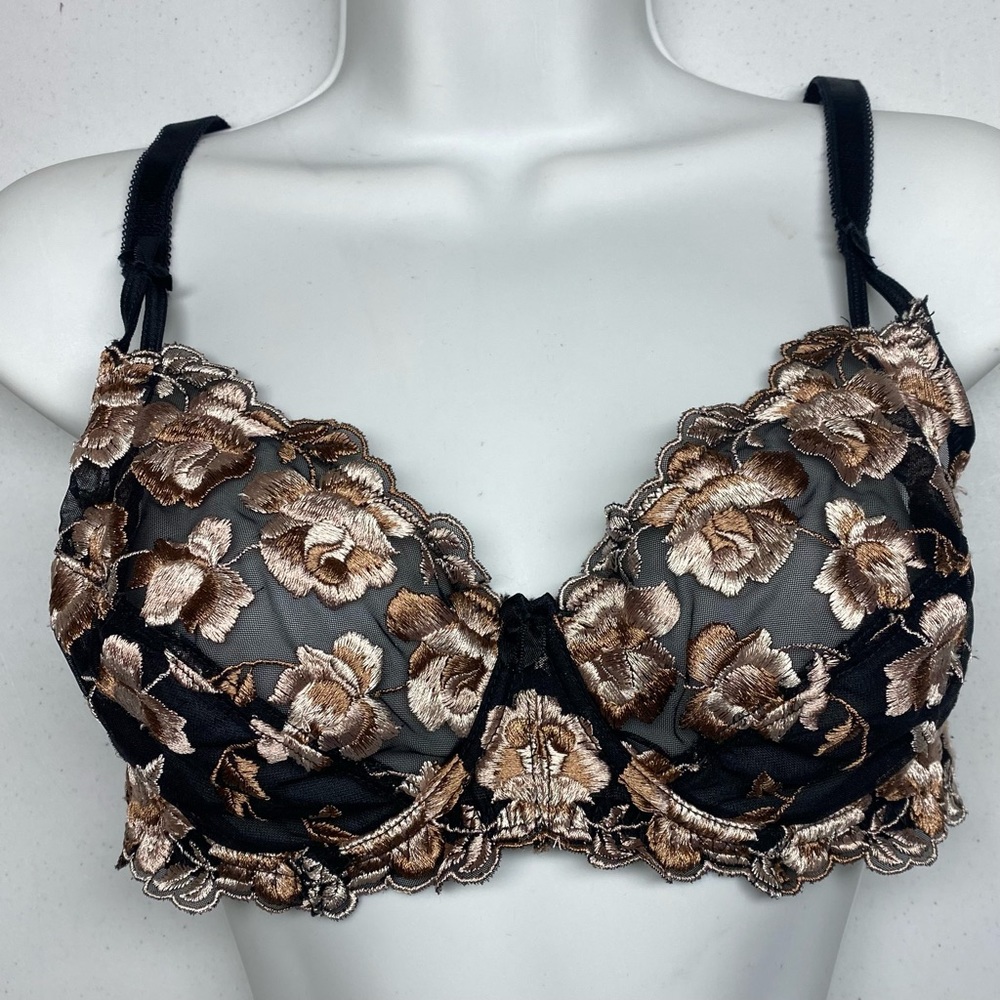 Bhs BLK/TAN Unlined Wired Bra 34C (labelled 36C but 34 is a better fit),…